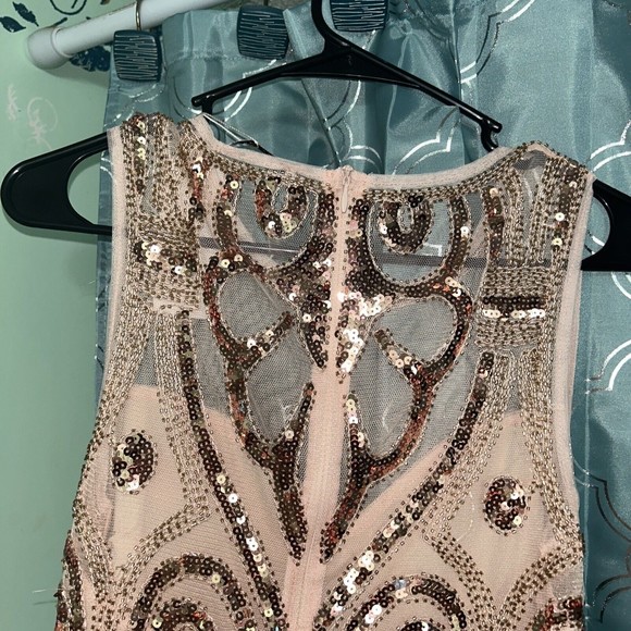Vvm Curve Formal Dress. Size Medium.  Rose Gold. Sheer Top.  NWT. Has Stretch - Picture 9 of 14